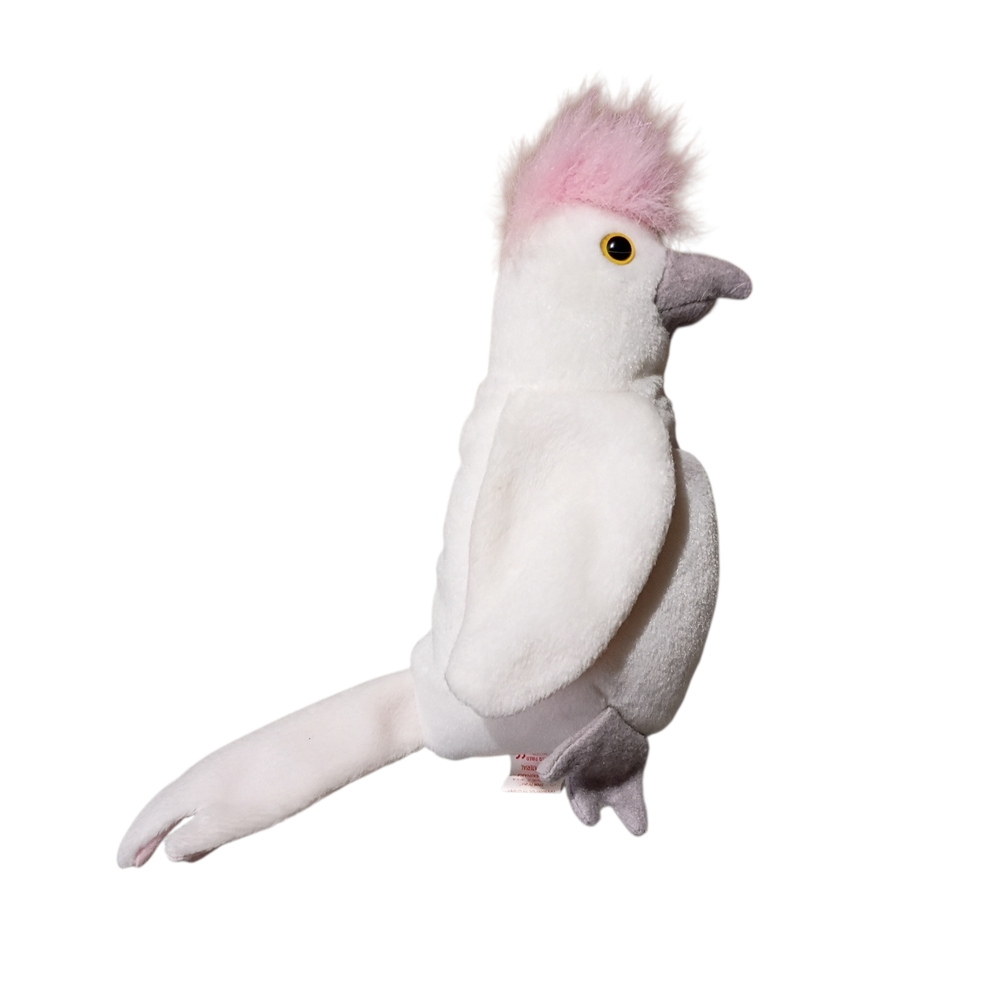 EUC Ty Beanie Buddies KuKu 8" Cockatoo Plush White Pink Stuffed Animal - Picture 4 of 8